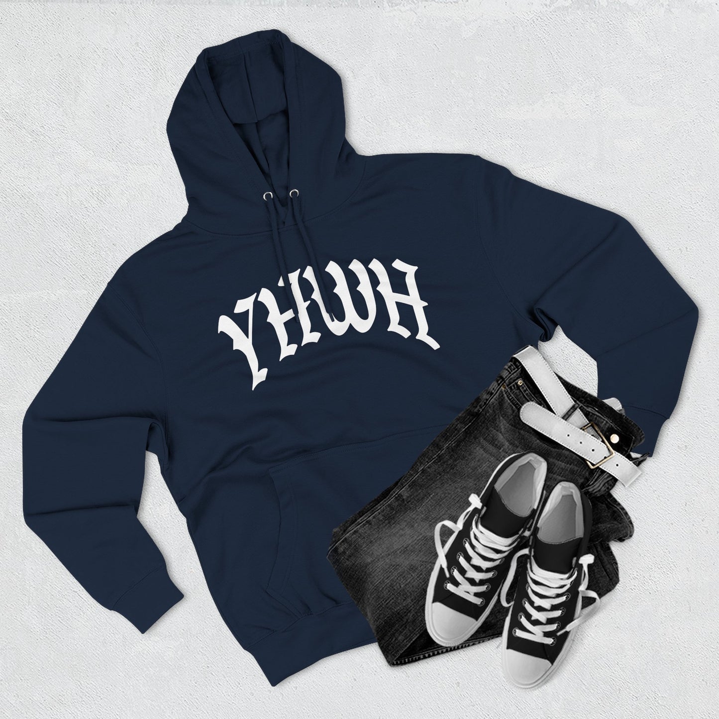 YHWH Cozy Three-Panel Fleece Hoodie - Perfect for Winter Comfort and Casual Style
