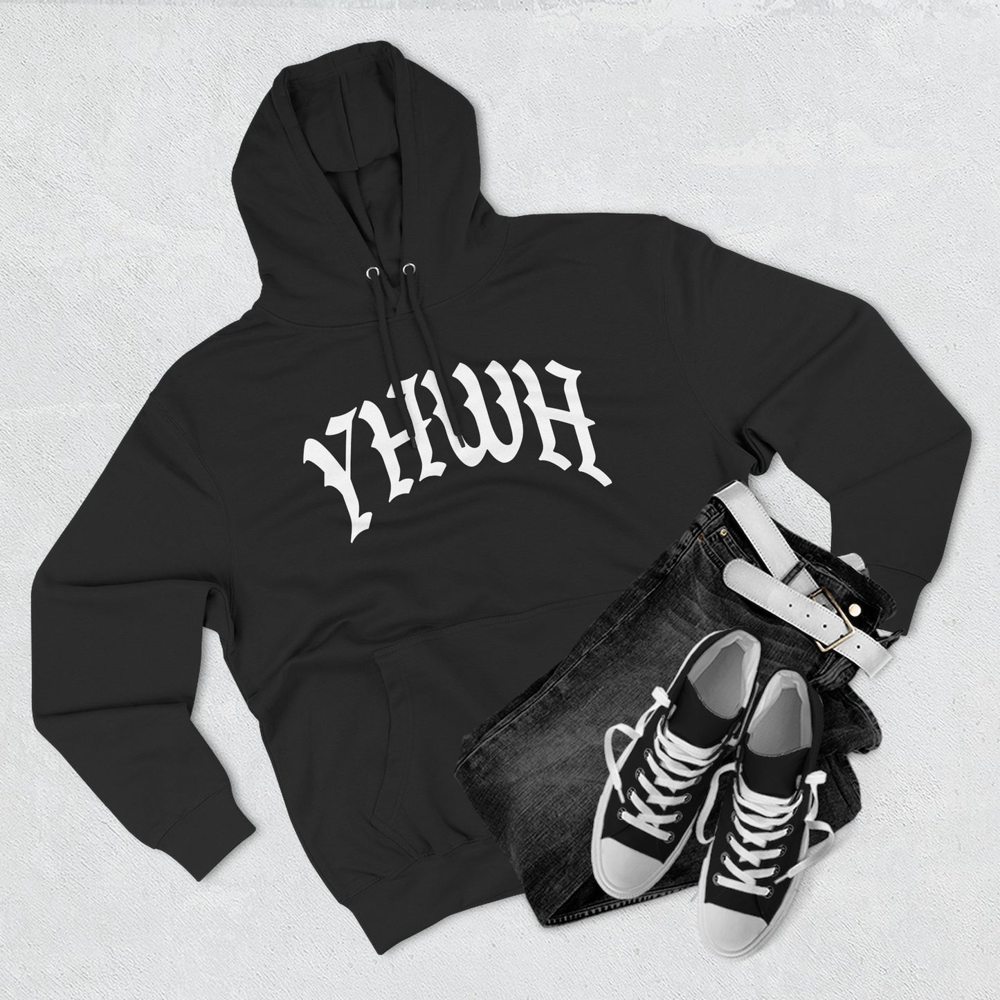 YHWH Cozy Three-Panel Fleece Hoodie - Perfect for Winter Comfort and Casual Style