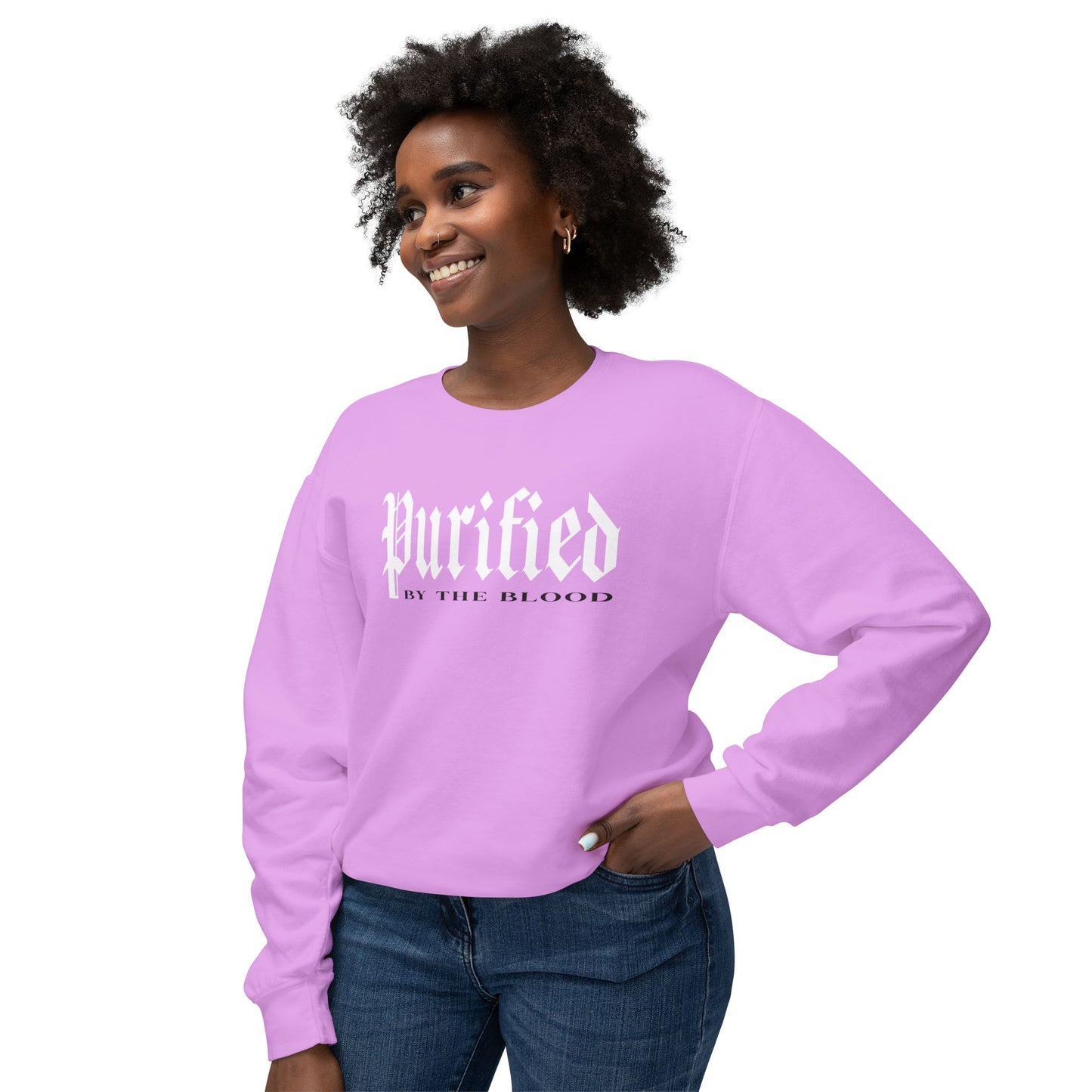 Purified by the Blood - Lightweight Unisex Sweatshirt
