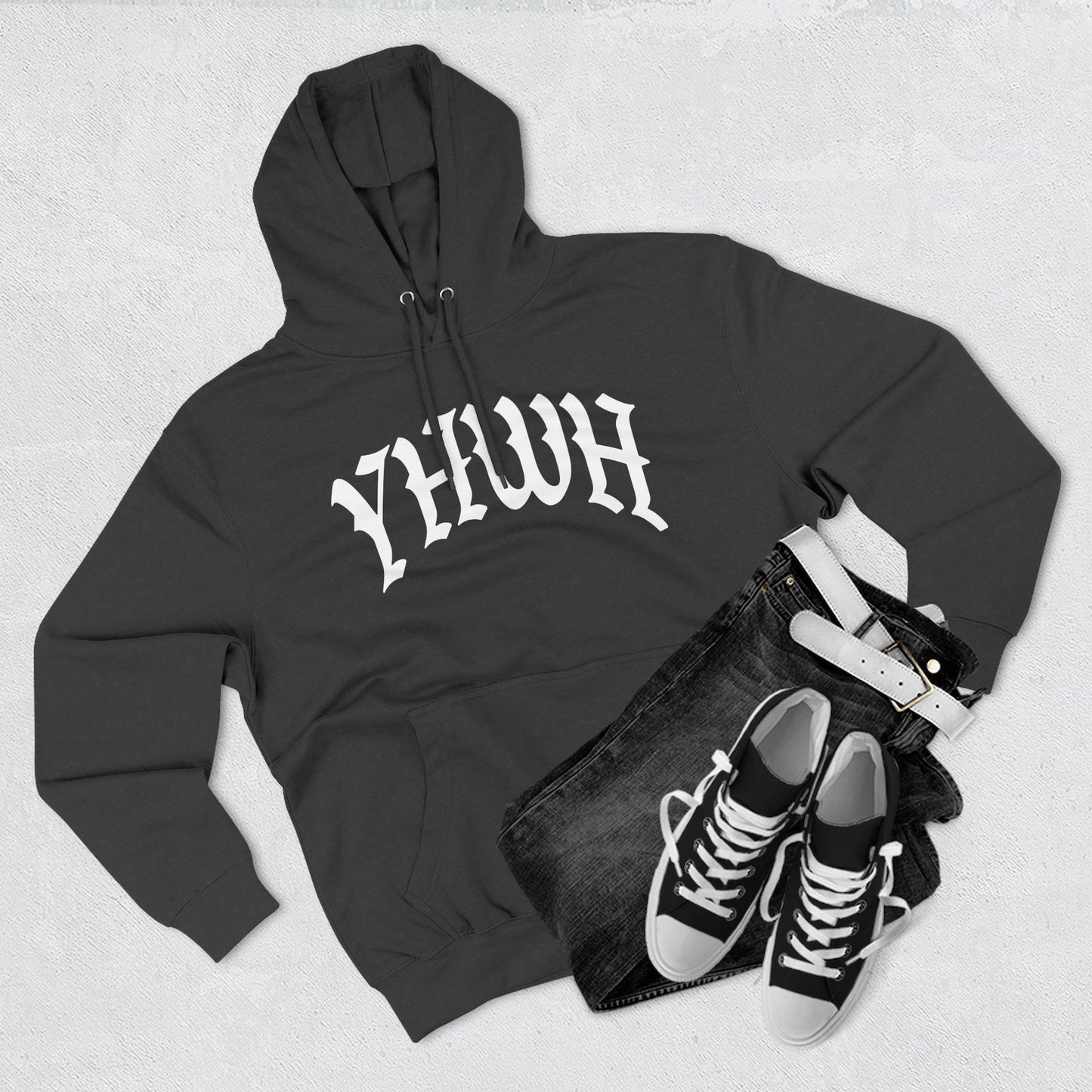 YHWH Cozy Three-Panel Fleece Hoodie - Perfect for Winter Comfort and Casual Style