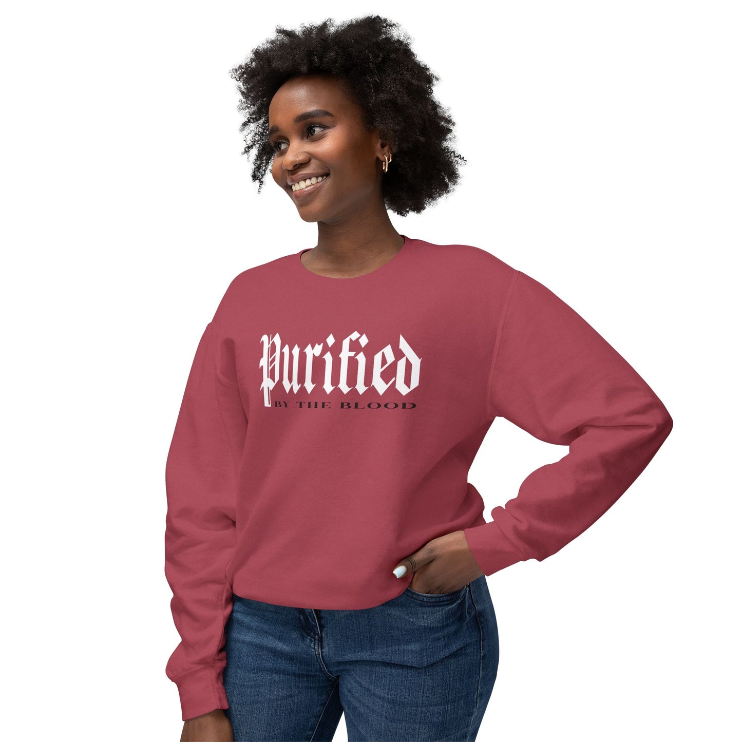 Purified by the Blood - Lightweight Unisex Sweatshirt