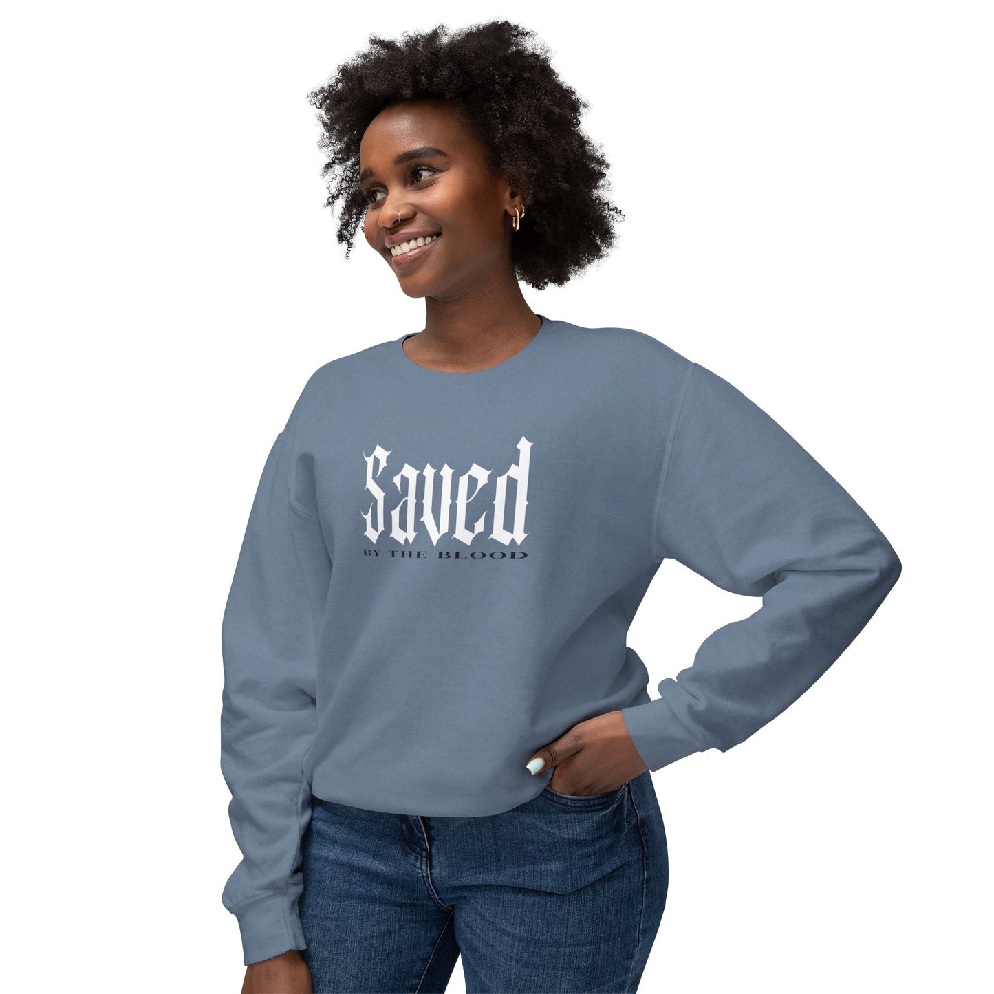 Saved by the Blood - Lightweight Unisex Sweatshirt