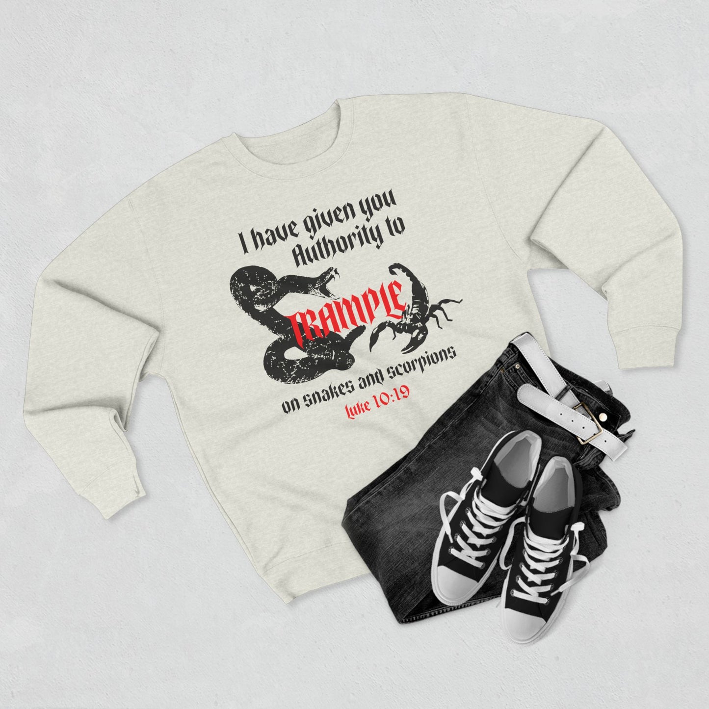Luke 10:19 Authority Over Serpents Crewneck Sweatshirt