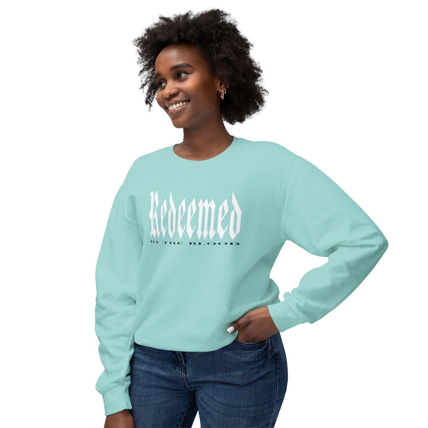 Redeemed by the Blood - Lightweight Unisex Sweatshirt