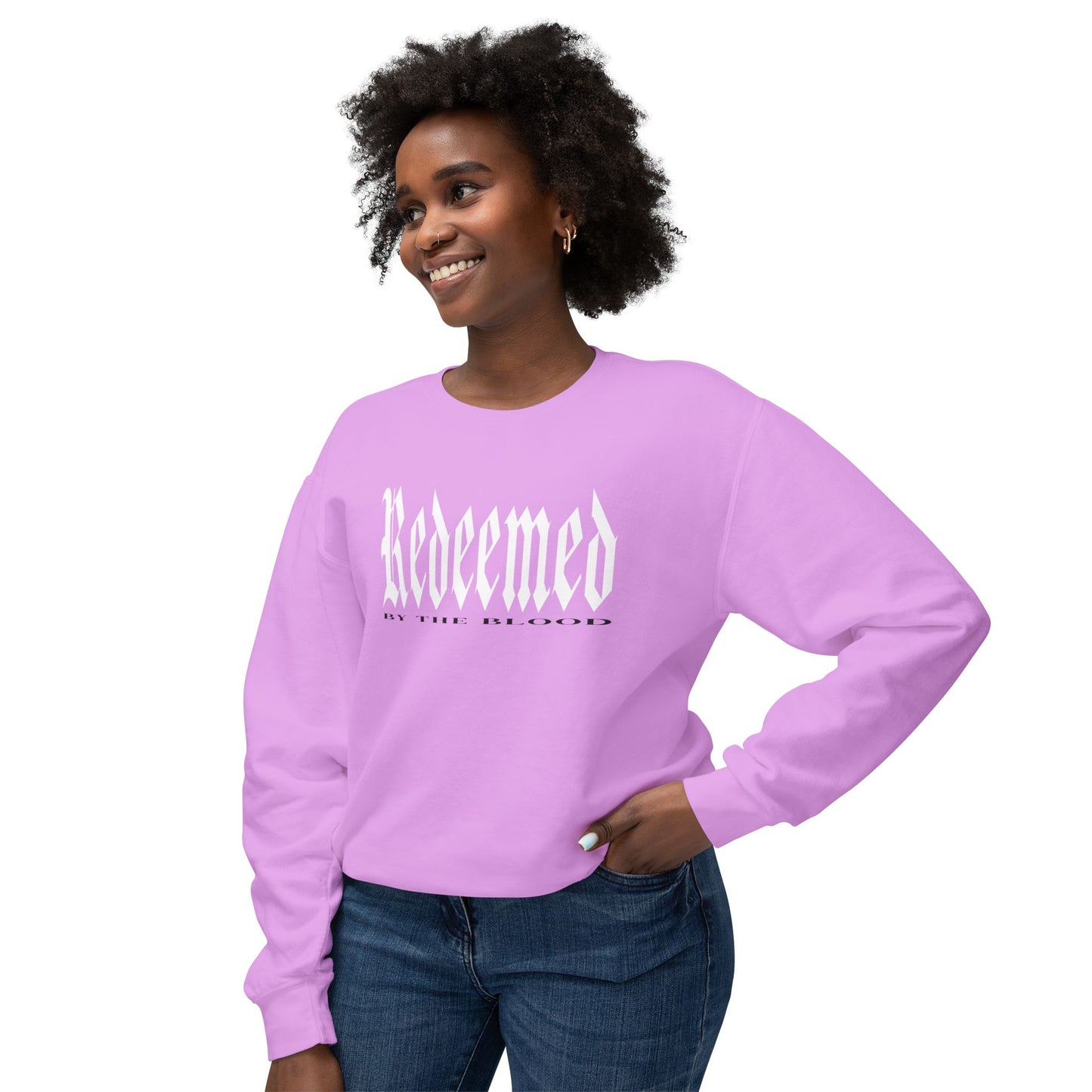 Redeemed by the Blood - Lightweight Unisex Sweatshirt