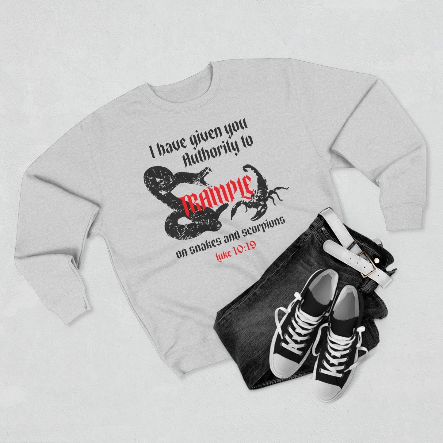 Luke 10:19 Authority Over Serpents Crewneck Sweatshirt