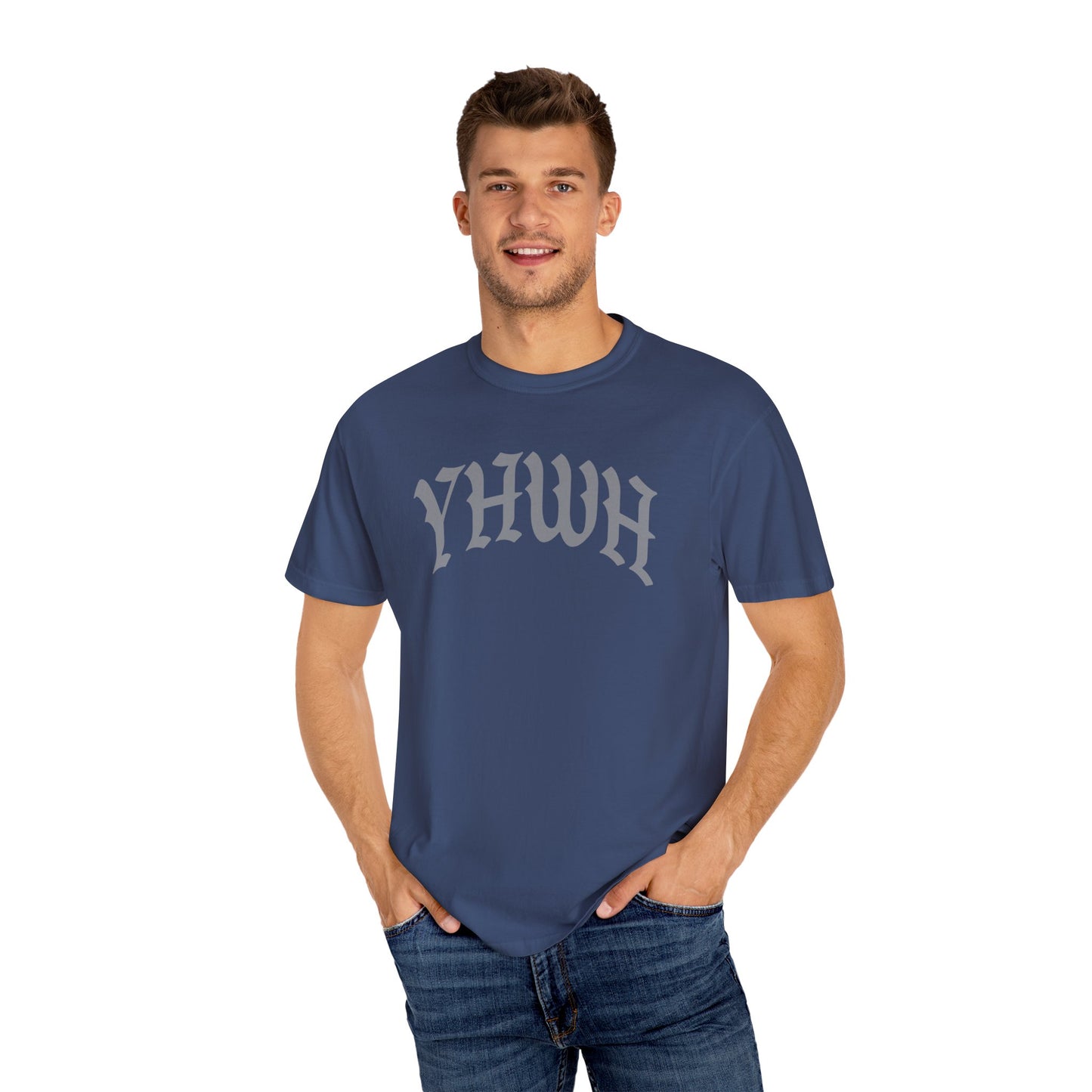 Vintage YHWH Unisex Garment-Dyed T-Shirt - Faith-Inspired Casual Wear