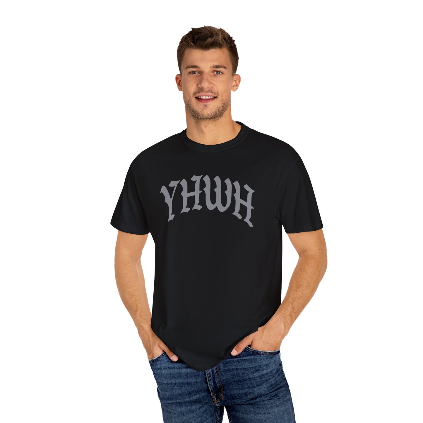 Vintage YHWH Unisex Garment-Dyed T-Shirt - Faith-Inspired Casual Wear